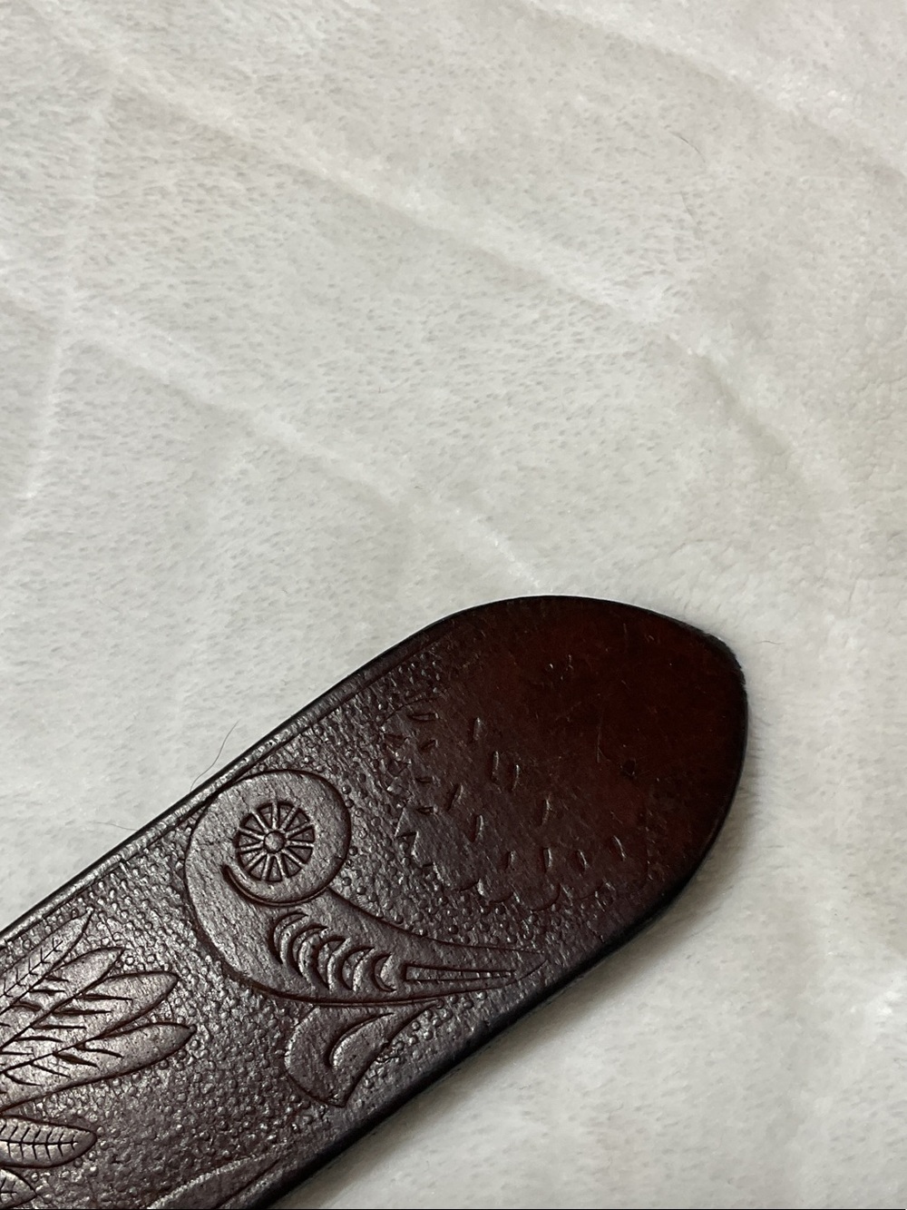 Vintage thick western leather belt - Picture 7 of 9